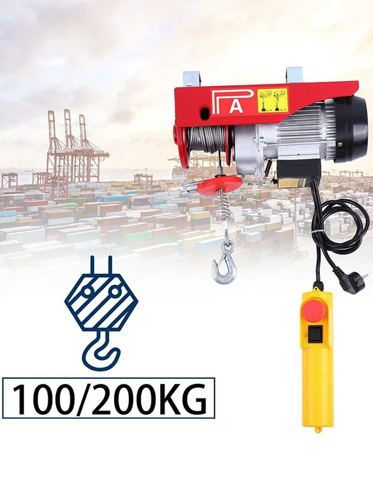 

Honhill 220v Electric Hoist Cable Winch Motor Rope Stroke Cable Hoist Winch Crane Lifting For Boat Car Wound Load 200 600 1000KG