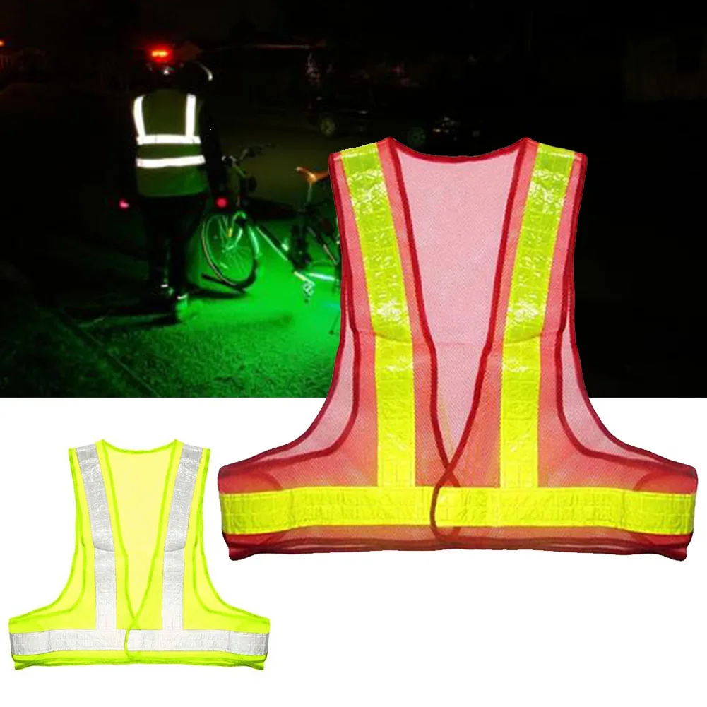 

Traffic Reflective Vest Construction Security Day Night Protective Gear Mesh Fabric Safety Tops Stripes Work Wear Unisex Parking