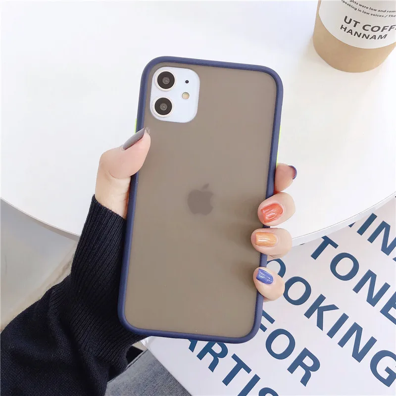 Цветной полупрозрачный матовый чехол для iPhone 11 pro 6 6s 6plus 7 8 Plus X XS Чехлы для MAX XR Мягкий ТПУ силиконовый задний пластиковый чехол - Цвет: 4