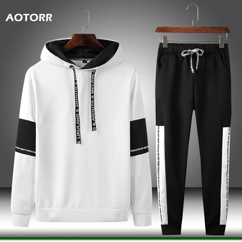 Весенний спортивный комплект Для мужчин спортивная толстовка с капюшоном и