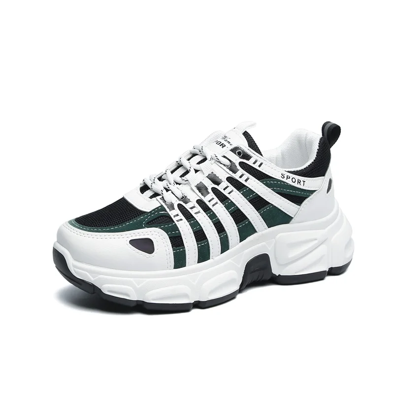 Кроссовки женские массивные Вулканизированная подошва на шнуровке Повседневная