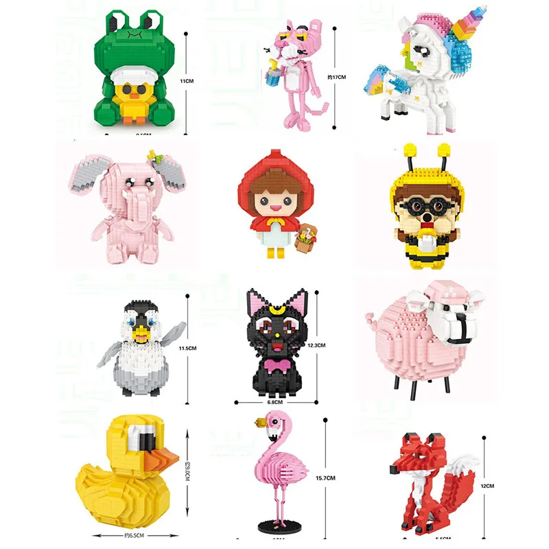 

Loz mini Blocks Kids Building Toys DIY Boys Animals Puzzle Girls Womens Gift 14+ Blocks no box