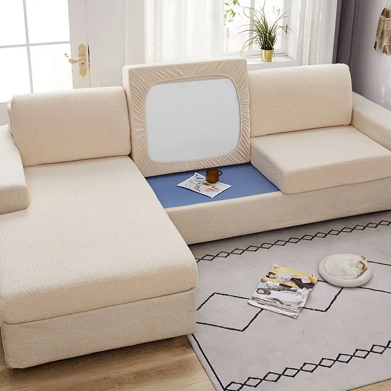 

Sofa Seat Cover Thickened Sofa Cushion Slipcover Corner Sofa Couch Cover Elastic Solid Color Funiture Protector 1 Piece