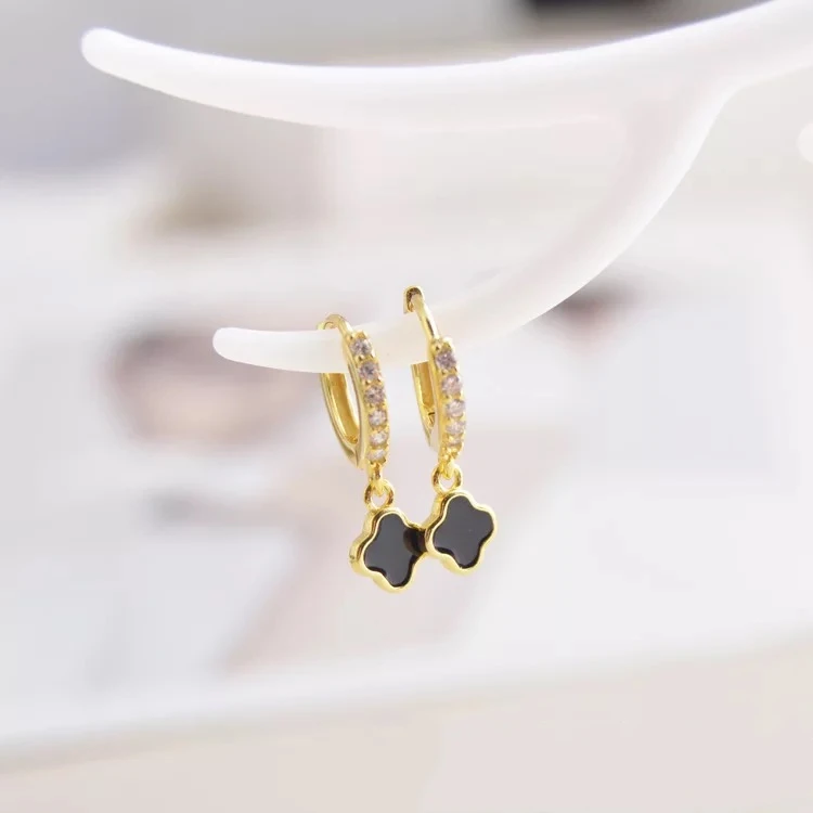 1 pair gold leaf Серьги из стерлингового серебра 925 пробы, модные циркониевые серьги в форме сердца, Луны, звезды, Листьев, Короткие серьги, кольцо для ушей, милые трендовые женские серьги jewe - Окраска металла: 1 pair gold leaf