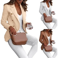 plus size women suit jacket autumn solid color lapel long sleeve office business women blazer coat suit jacket blazer