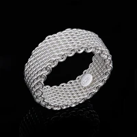 925 sterling silver netting ring for women man wedding engagement party fashion charm jewelry ydhr20