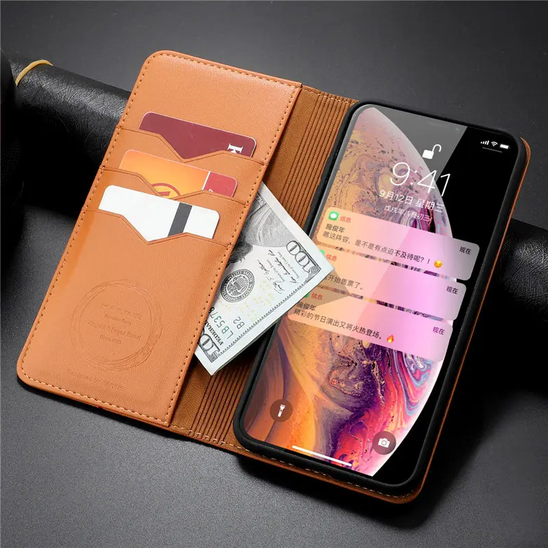 Роскошный брендовый кожаный флип-чехол с магнитом для iPhone XS Max XR X 11 Pro 8 7 Plus