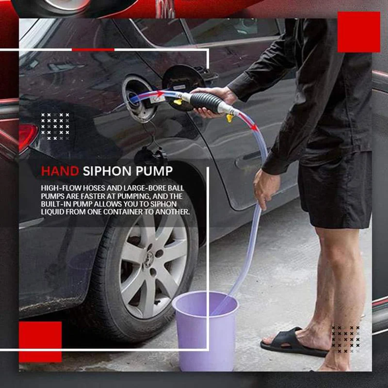 

Car Fuel Tank Sucker Siphon Hose Manual Pumps for Fuel Gasoline Oil Water Liquid TP-Hot