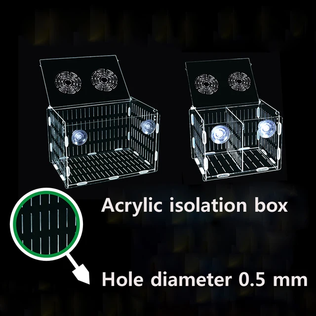 2021 Acrylic Isolation Box Transparent Fish Tank Breeding Box Guppy Mini Parrot Hatching Box Aquarium Accessories 20X20X20cm