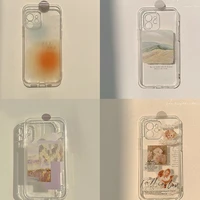 11 colors soft silicone clear phone case for iphone 7 8 plus 11 12 mini pro max xsmax x xr cute mountain family angel label capa