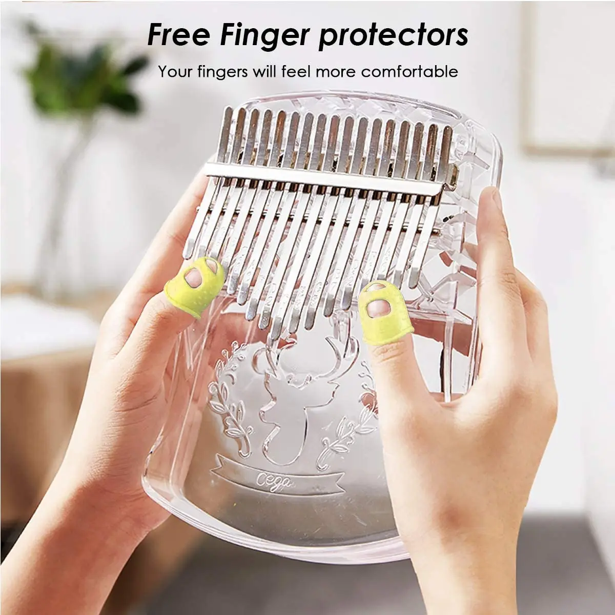 

Kalimba Thumb Piano 17 Keys,Transparent Acrylic Material Easy to Learn Portable Musical Gifts for Kids and Adult Beginners
