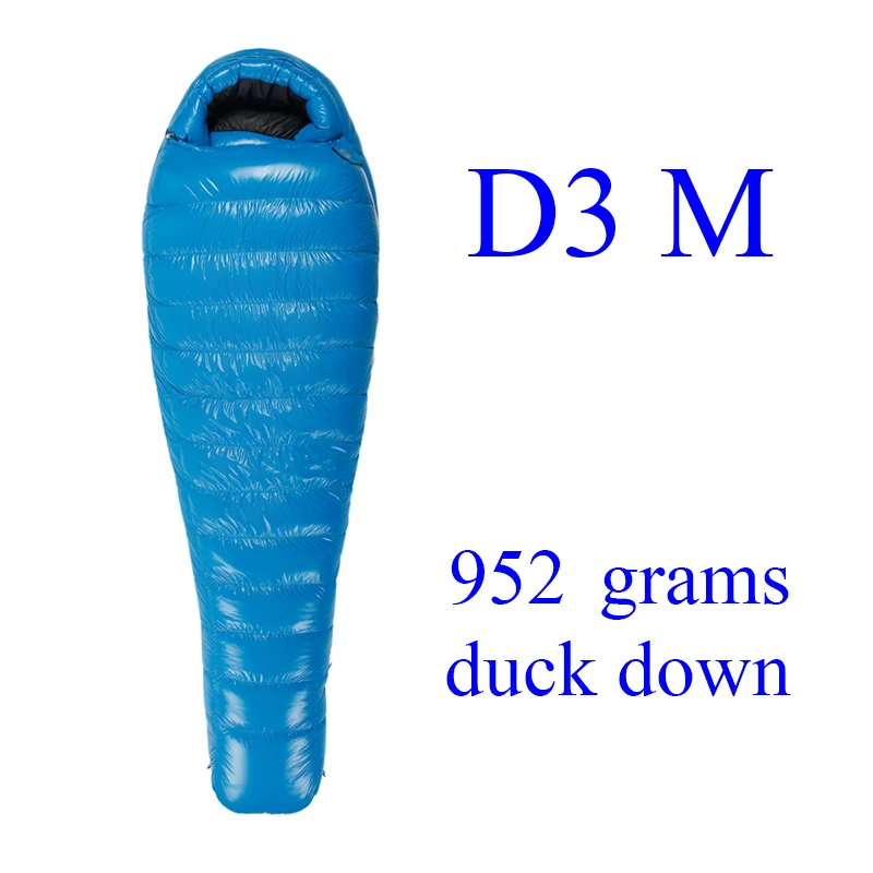 Aegismax D2/D3/D4/D5 открытый белый утиный пух Зимний Мумия спальный мешок UL серии - Цвет: D3 M Blue