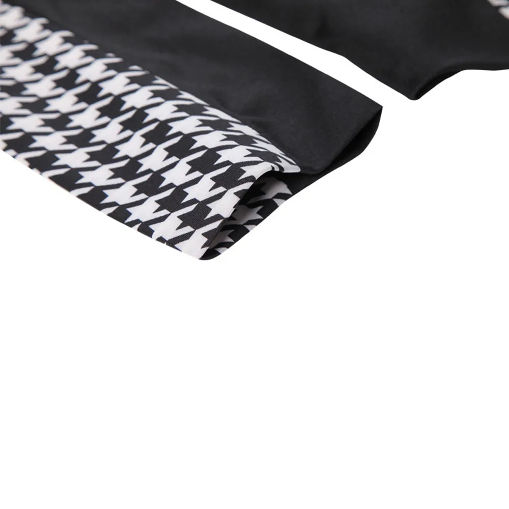 Женский костюм в клетку SAGACE Черный Повседневный облегающий с длинными рукавами