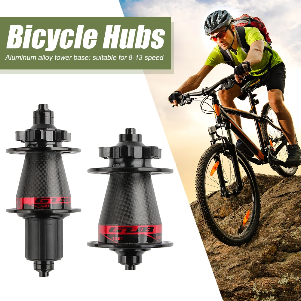 

1421 MTB Mountain Bike Disc Hub 32 Holes Quick Release Bicycle Rear 4 Bearing Front Hubs Parts 8 9 10 11 12 13 Speed