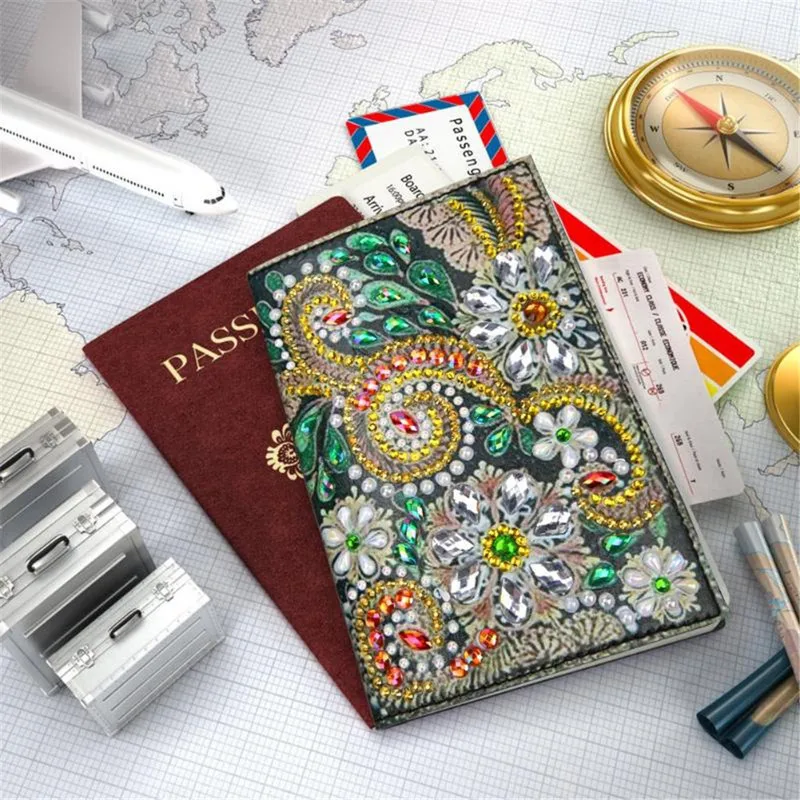

Creative DIY Diamond Painting Passport Book Case Handmade Gift Mandala Flower Butterfly Passport Cover Diamond Embroidery