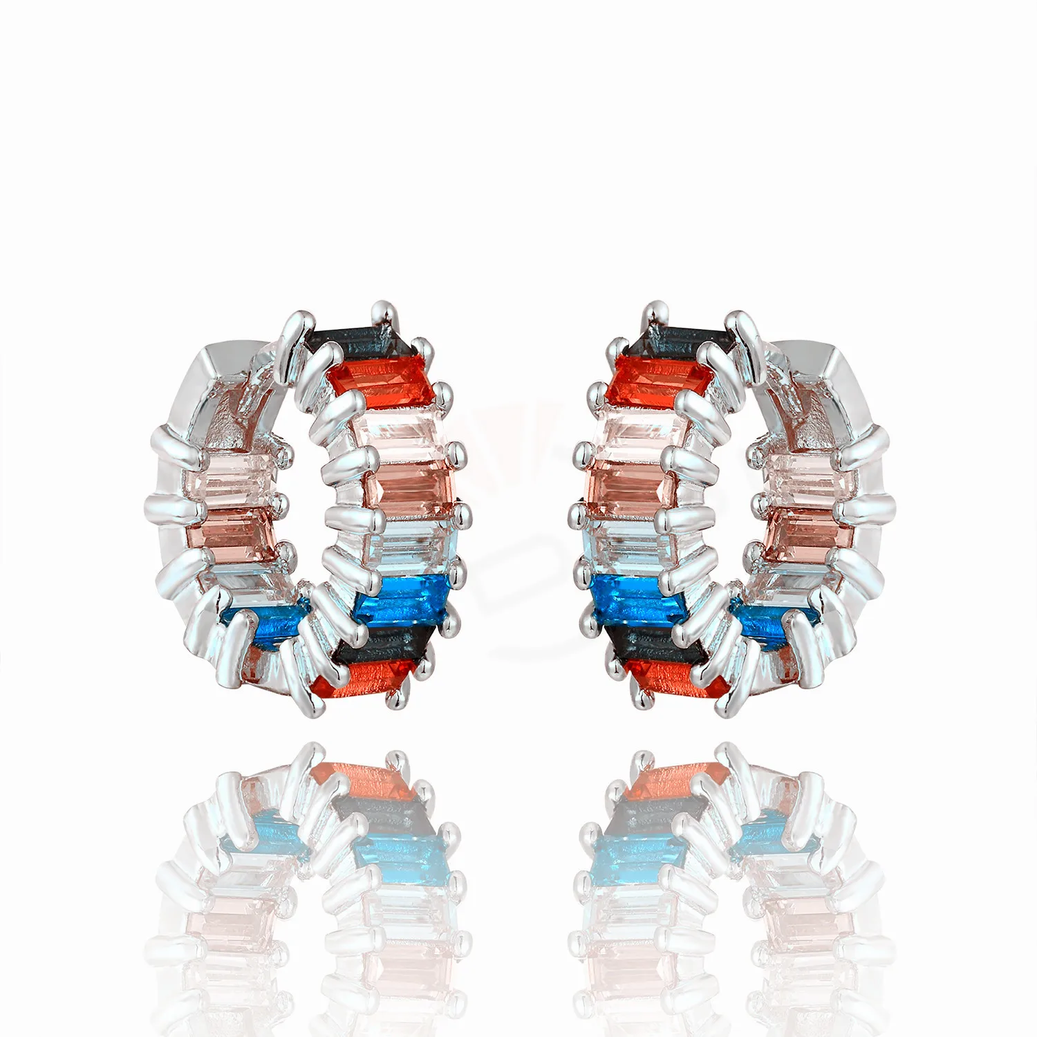 Женские серьги-гвоздики QITIS серьги в стиле панк из латуни с кубическим цирконием