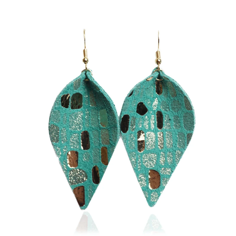 Серьги-подвески женские из натуральной кожи с листьями | Украшения и аксессуары