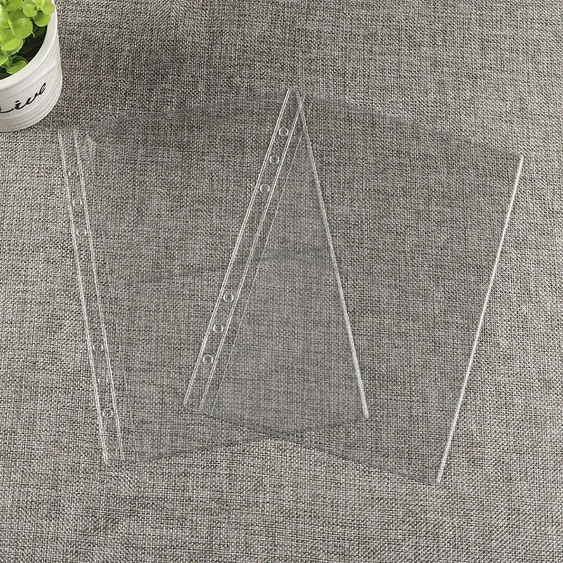 

5pcs A5 6-hole 2-solt Transparent PVC Loose-leaf Notebook Document Filing Storage Bag Concise Collection Office School Supplies