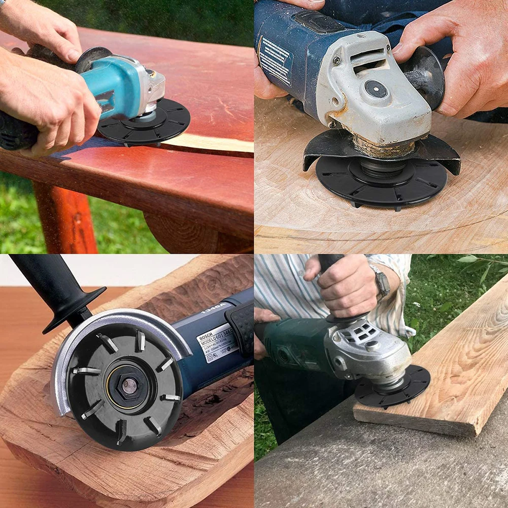 

90mm Diameter 16mm Bore Rotary Planer Woodworking Turbo Tea Tray Digging Wood Carving Disc Tool Milling Cutter 8 Teeth