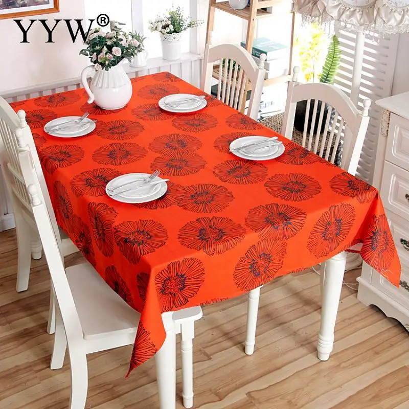 Красная жаккардовая скатерть прямоугольная из ткани хлопковая для стола