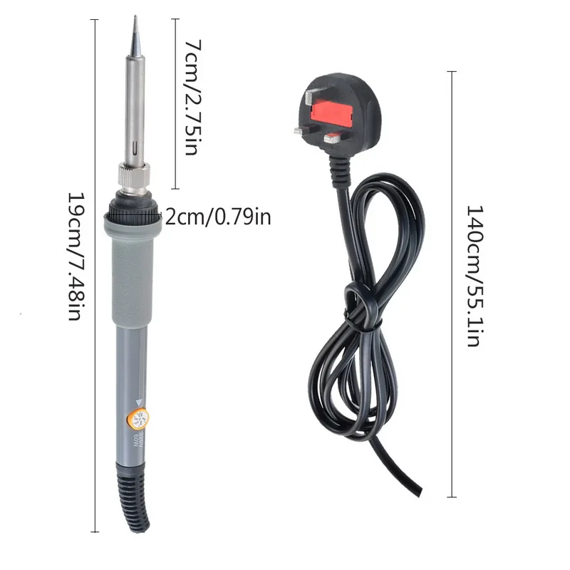 110V/220V 60W Electric Soldering Iron Adjustable Temperature Welding Rework Repair Tool With 5pcs Solder Tips | Инструменты