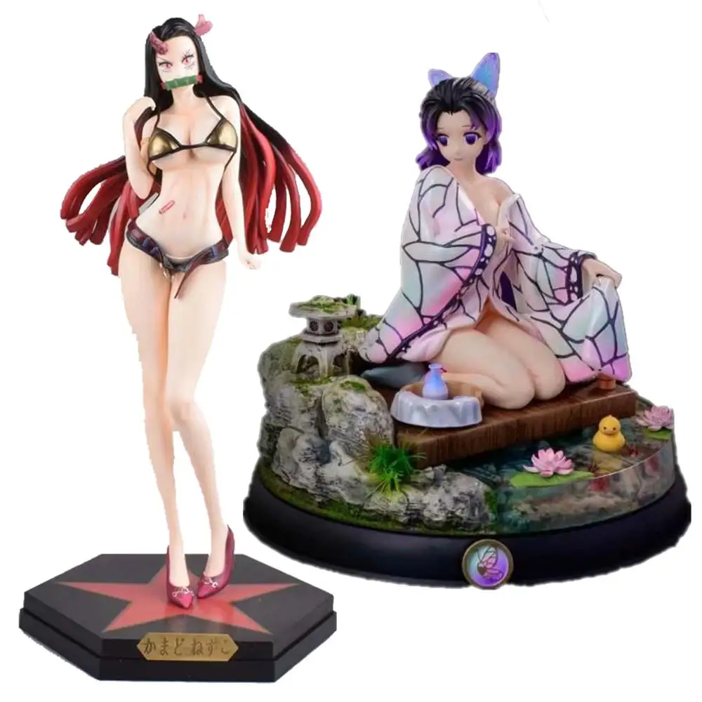 

Agatsuma Kochou Shinobu Demon Slayer Kimetsu No Yaiba Kamado Nezuko PVC Action Figure Toy Anime GK Statue Collectible Model Doll