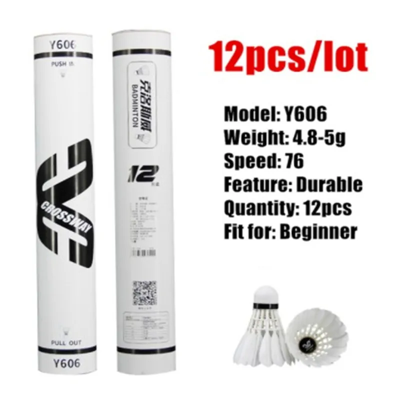 

12Pcs/lot CROSSWAY FF-12 Badminton Goose Feather Shuttlecock Speed Durable Badminton Ball For Training Exercise
