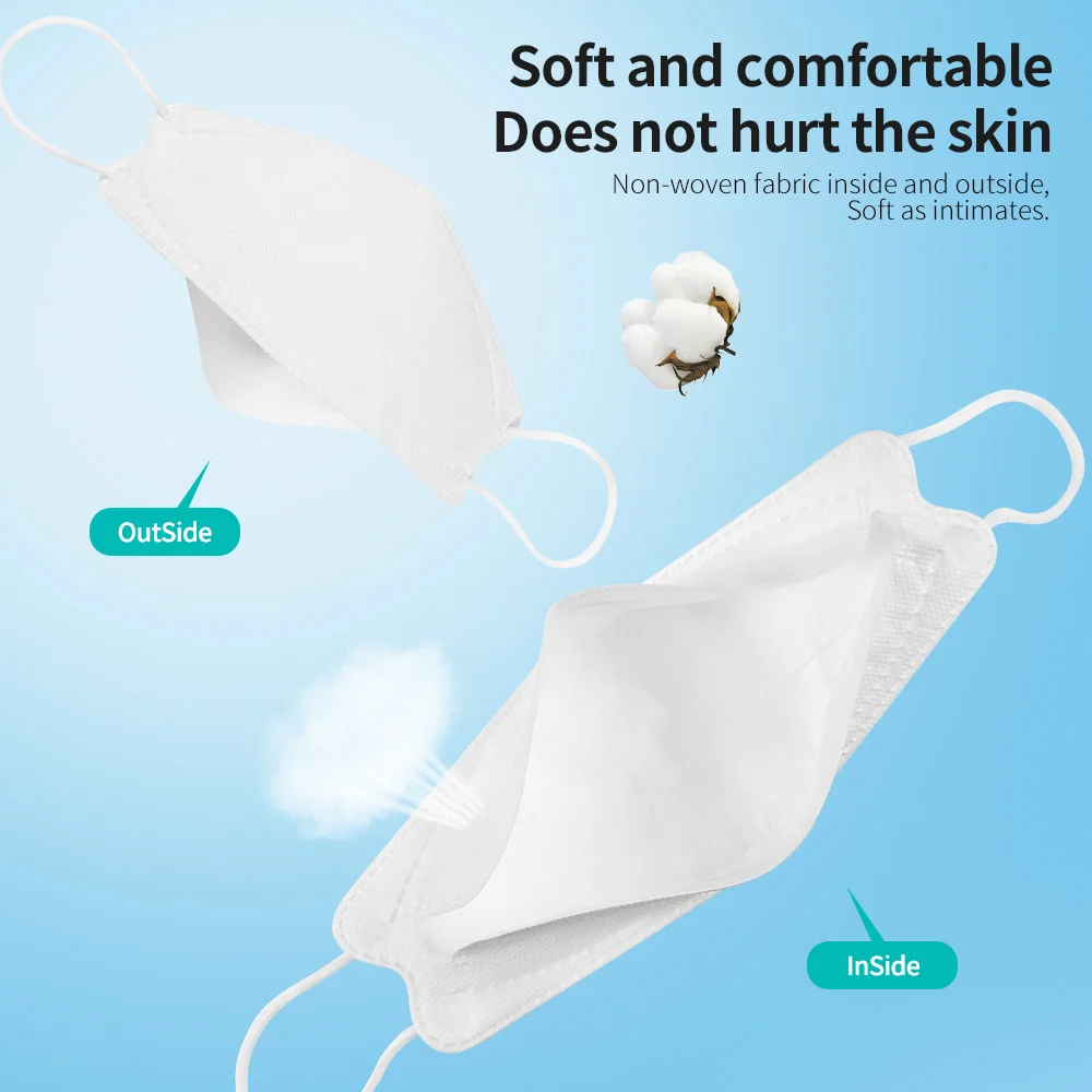 10-200PCS KN95 Fish Mask FFP2 Approved hygienic safety protective Respirator face mask ffp2reutilizable masks ffp2mask fpp2 |
