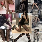 Японские Женские универсальные чулки с надписью, пикантные обтягивающие чулки для косплея Лолиты, тонкие колготки JK, гольфы до колена, длинные носки, чулки в сеточку