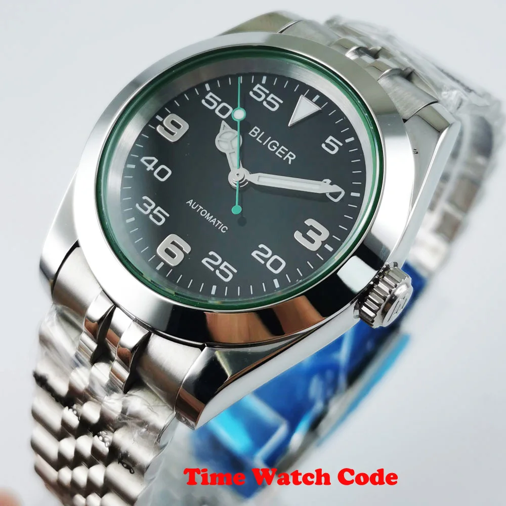 Часы Bliger Мужские автоматические роскошные юбилейные браслеты с черным