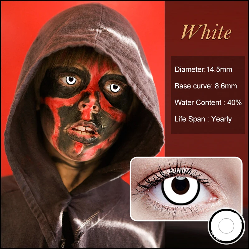 Цветные контактные линзы Сумасшедший макияж на Хэллоуин красивый ученик для