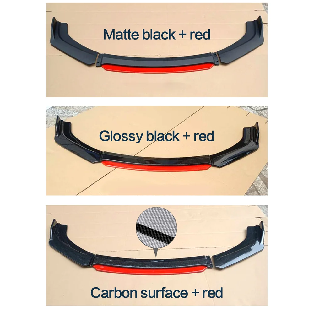 4 шт. Универсальный Автомобильный передний бампер комплект губ спойлер сплиттер