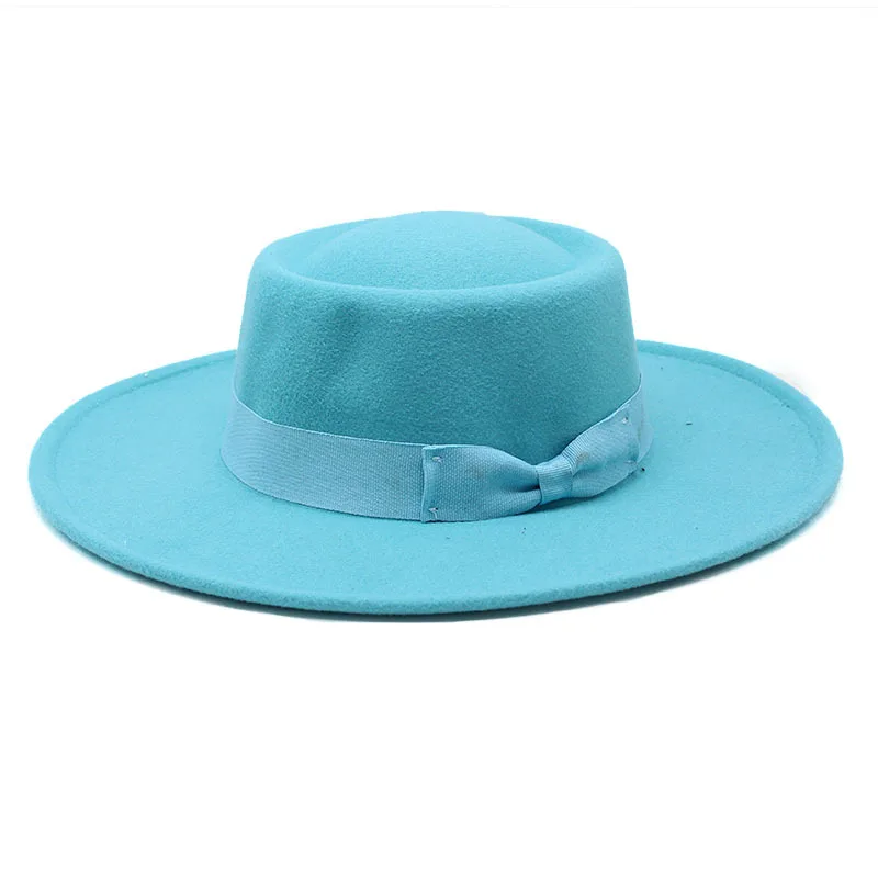 Шляпа-котелок с бантом женская элегантная шерстяная Панама в британском стиле