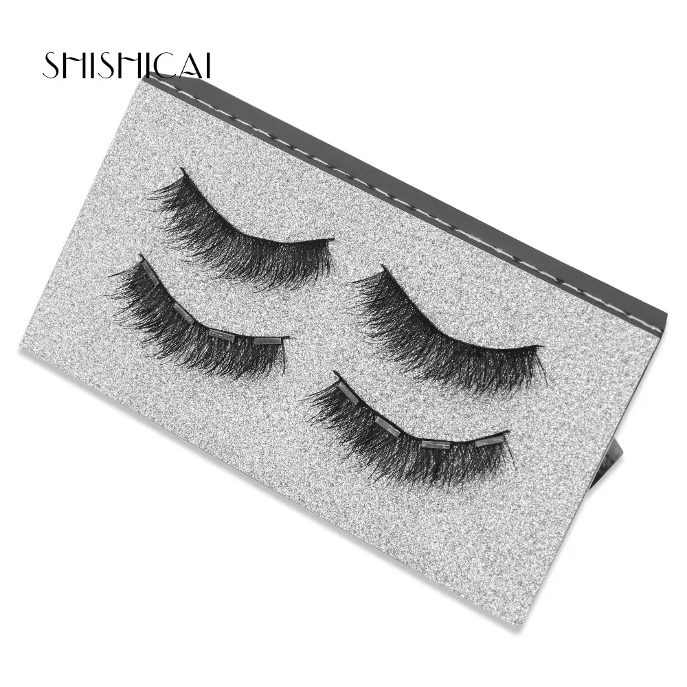 Магнитные ресницы SHISHICAI с 4 магнитами, толстые и натуральные 3D ресницы из меха соболя, ручной работы, бесплатная доставка.