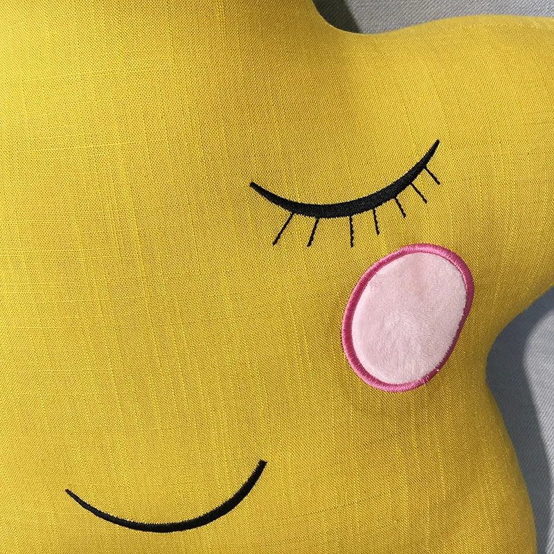 Детская подушка игрушка с изображением луны и звезд из хлопка льна съемный INS