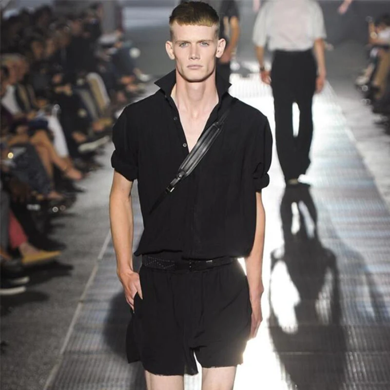 Костюм для парикмахера Yu Wenle мужской приталенный короткий комбинезон с шортами