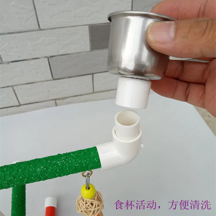 Bird PVC Perch Platform Training Stands Perches Playstand Playgound Standing Toy with feeders for Macaw Cockatoo African Grey | Дом и сад