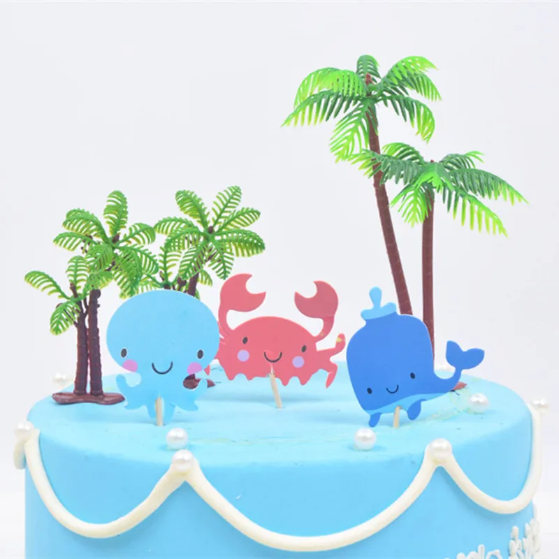 Украшение для торта сделай сам флаг Топпер на день рождения Кокосовая пальма