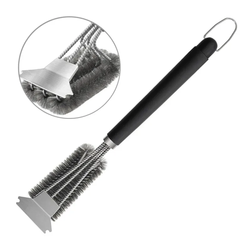 

Barbecue Brush And Scraper Best Barbecue Brush Safe 18 Inch Stainless Steel Braid 3 In 1 Bristle Barbecue Cleaning Brush