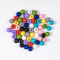 20pcs natural wood beads 16mm mixed color wooden round ball spacer loose beads for jewelry making diy bracelet necklace
