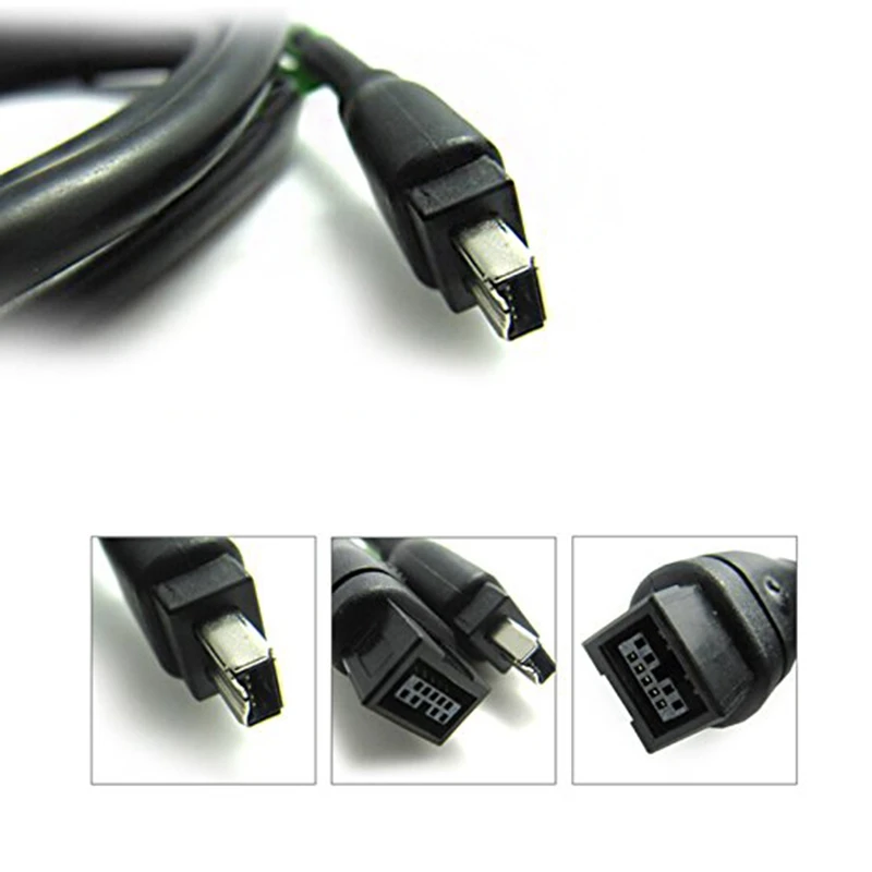 Black IEEE 1394 Firewire 800 to 400 Cable 9 Pin/4Pin Male / 10 FT | Электроника