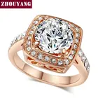 Высококачественное кольцо ZYR111 ZYR071 с кубическим кристаллом, кольцо цвета розового золота, австрийские кристаллы, полные размеры