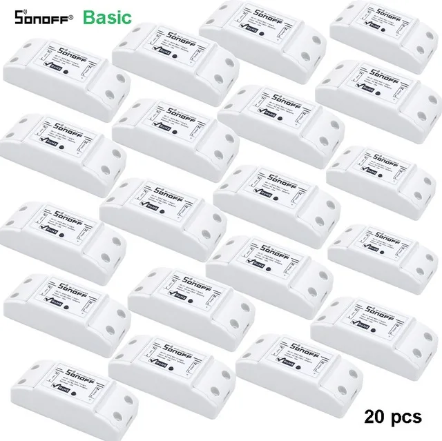 20 pcs 2-10 шт. SONOFF Basic DIY беспроводной Wifi переключатель умный дом пульт дистанционного управления Автоматизация релейный модуль управления ler работа с Alexa - Bundle: 20 pcs