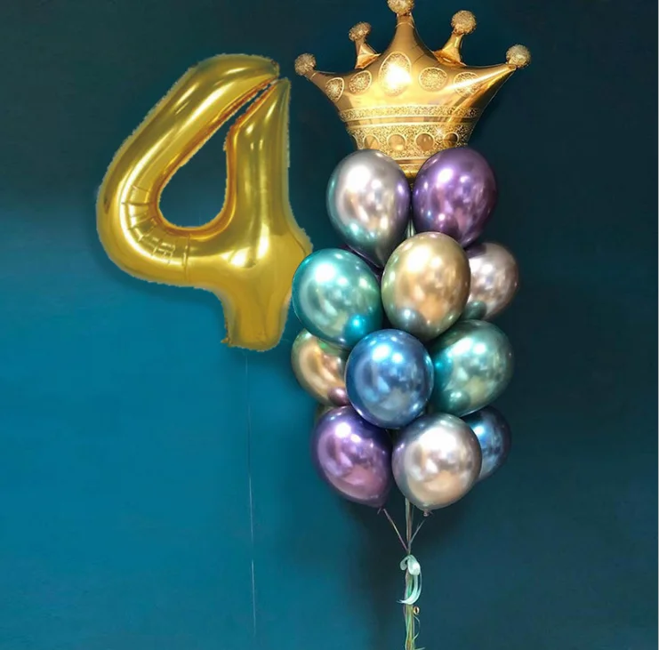 

Gold Crown Foil Balloons Birthday Decorations Adult for 1st Birthday Party Balloon Prince Princess Baby cartoon hat
