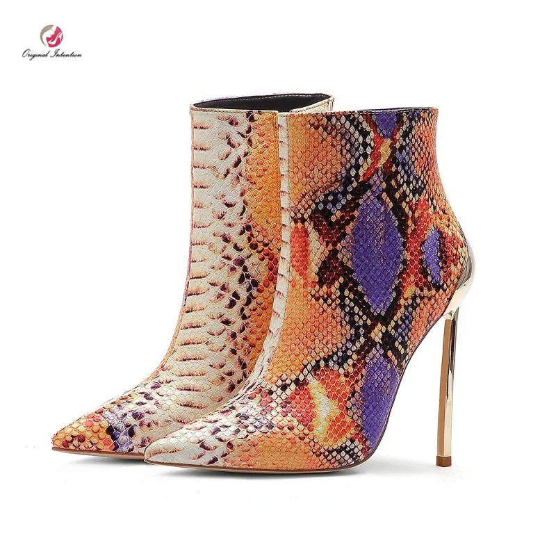 Женские ботильоны на металлическом каблуке с острым носком|Женские полусапожки|