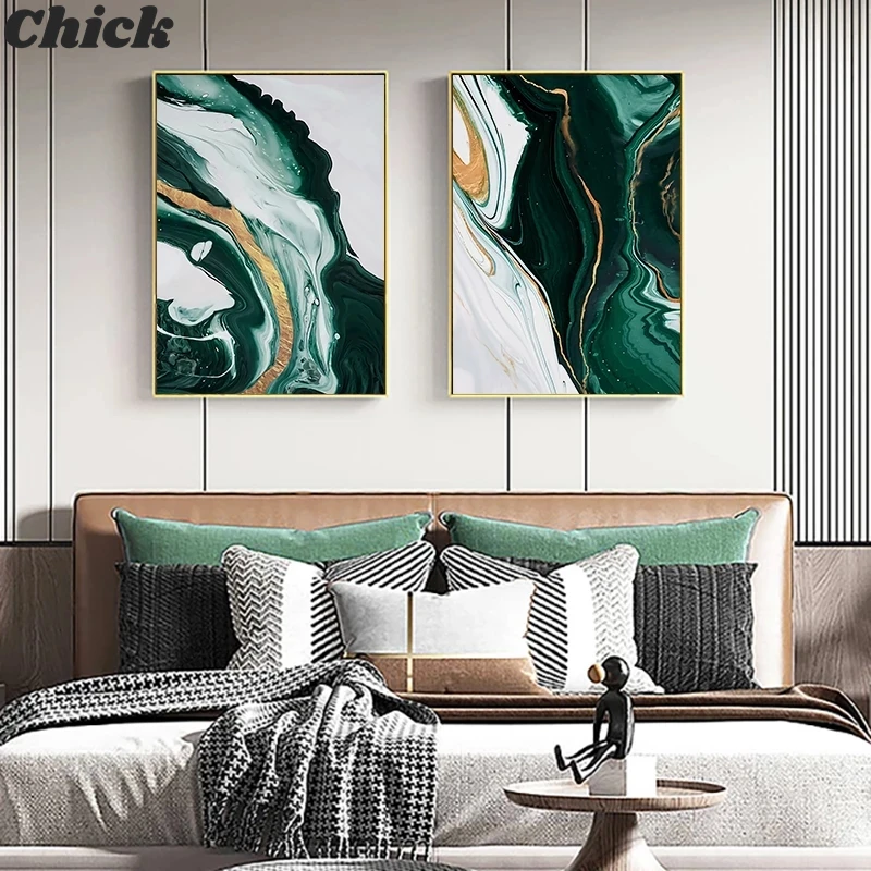 

Modern Abstract Canvas Poster Agate Wall Art Painting Emerald Nordic Posters And Prints Wall Pictures For Living Room Home Decor