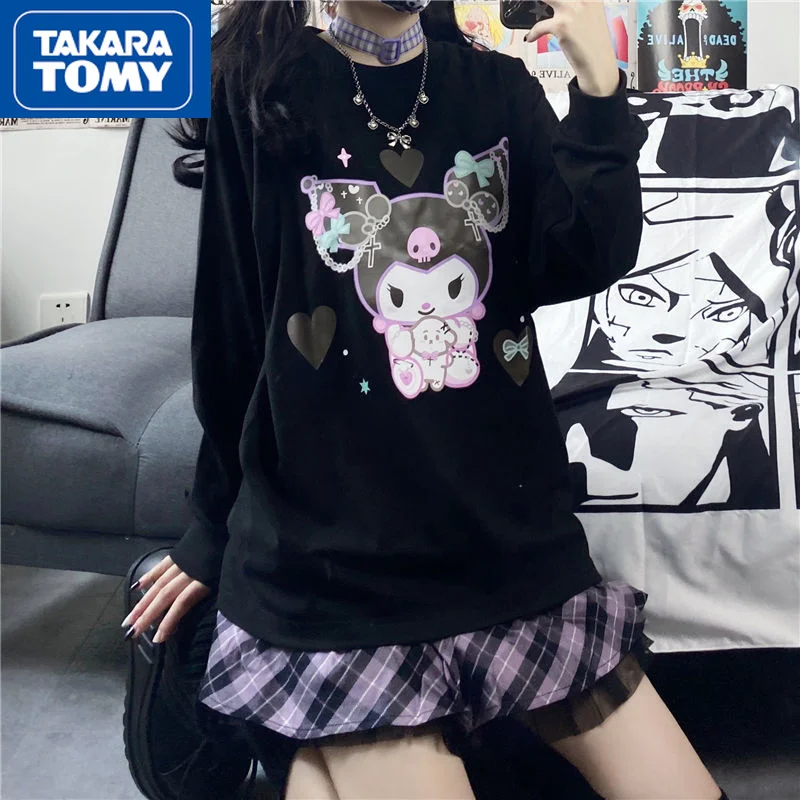 

TAKARA TOMY fashion lady's new campus style cute cartoon jacket simple and comfortable loose casual wild long-sleeved T-shirt
