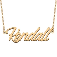 kendall name necklace for women stainless steel jewelry 18k gold plated nameplate pendant femme mother girlfriend gift