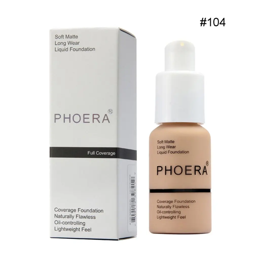 104 PHOERA Perfect beauty Жидкая основа для лица Мягкая матовая длинная одежда покрытие маслом основа - Цвет: 104