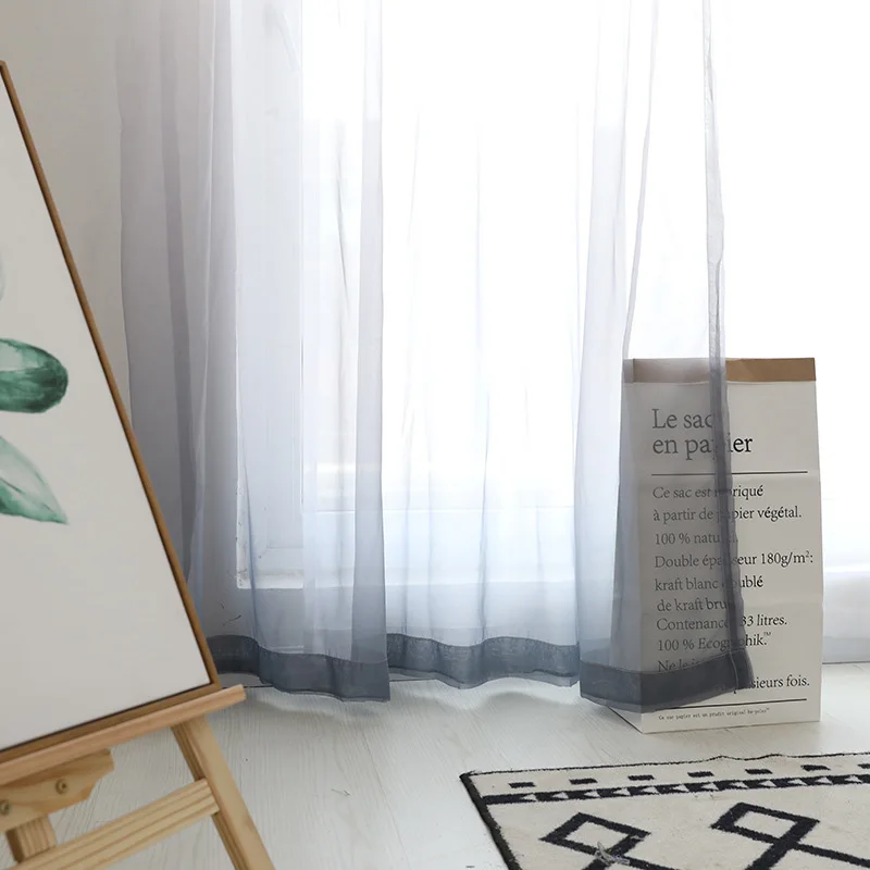 Современные градиентные тюлевые шторы с 3d принтом для спальни кружевные